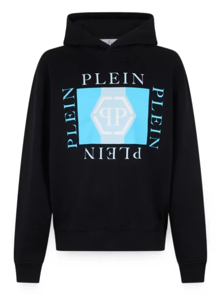 Hanorac cu glugă Philipp Plein cu imagine negru
