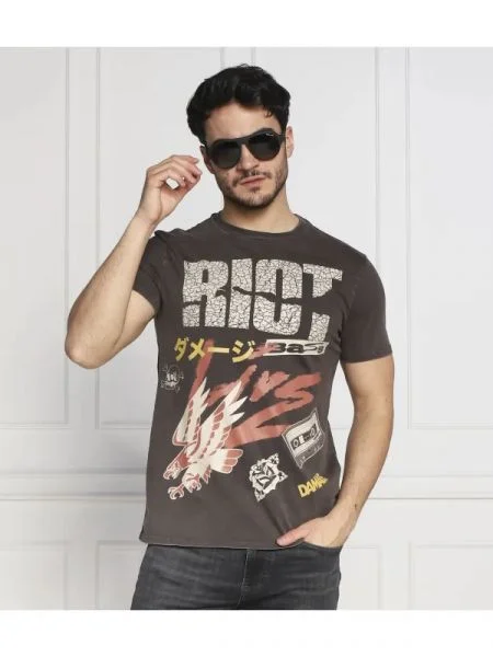 GUESS Tricou RIOT TOUR gri