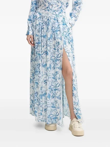 Fustă midi Melissa Odabash cu imagine până la genunchi albastru