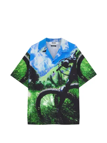 S límcem košile Msgm zelená