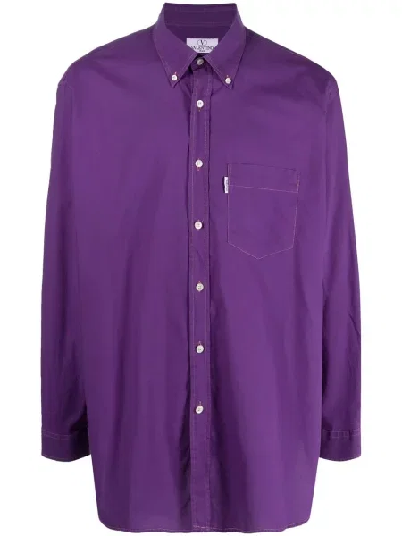 Plisovaná košile Valentino Garavani Pre-owned fialová