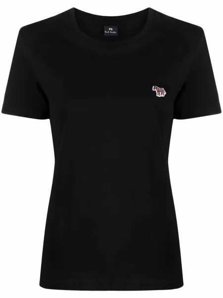 Tricou Ps Paul Smith cu broderie cu model zebră negru
