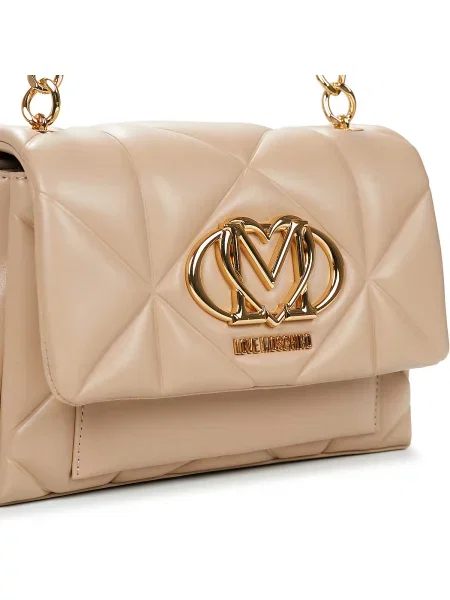 Love Moschino geantă poștas pentru femei cu imitație de piele bej
