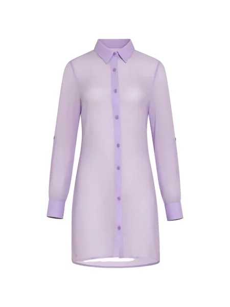 Rochie tip cămașă Amir Slama de mătase violet