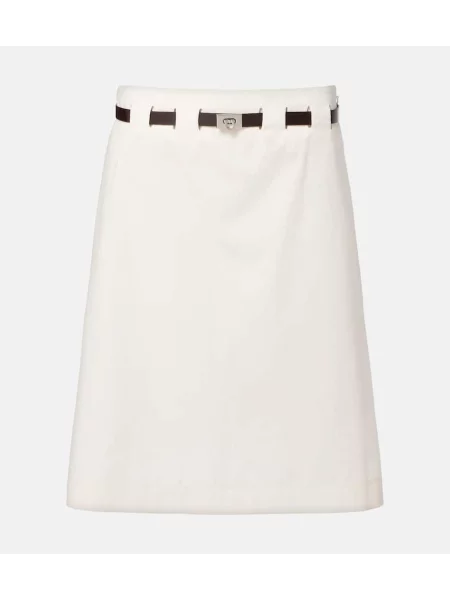 Fustă Ferragamo de mătase alb