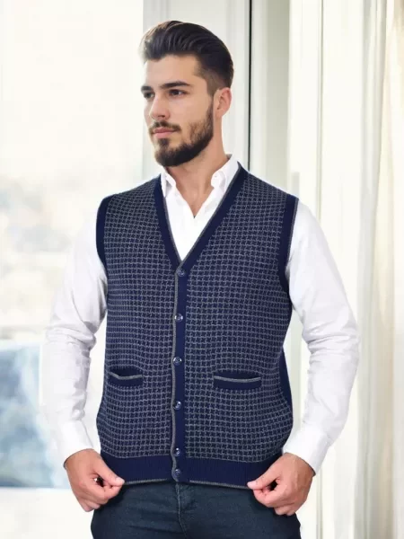 Vestă Dewberry tricotate albastru închis