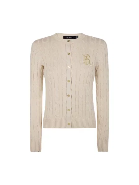 Długi kardigan Ralph Lauren z długim rękawem beżowy