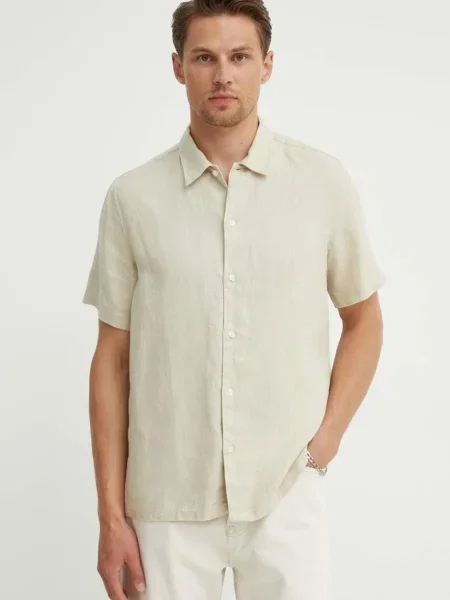 Samsoe Samsoe camasa de in SAAVAN cu guler clasic regular bej