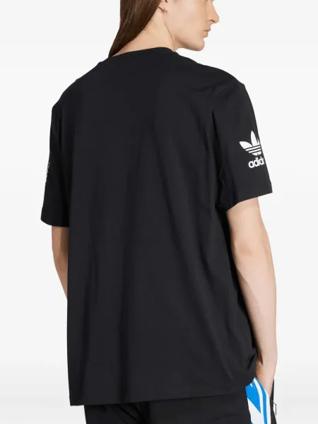 Tricou Adidas cu dungi din jerseu cu imagine negru