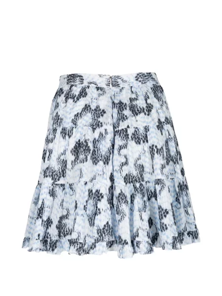Fusta mini Ulla Johnson cu imagine cu imprimeu abstract alb