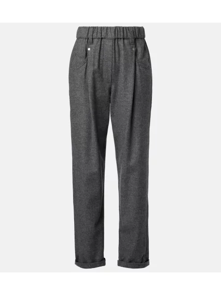 Cropp pantaloni Brunello Cucinelli de lână gri