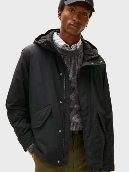 Куртка Tommy Hilfiger з капюшоном чорна