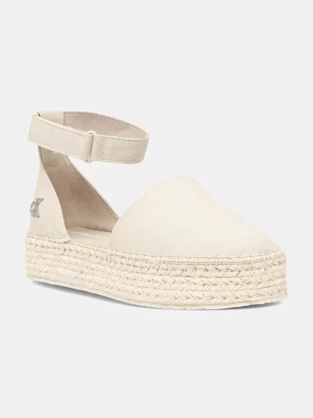 Еспадрили Calvin Klein Jeans FLATFORM ESPADRILLE SLING MG с платформа бежово