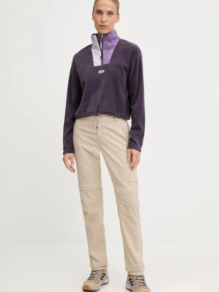 Флісова кофта Helly Hansen DAYBREAKER з аплікацією фіолетовий