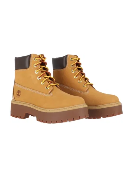 Botki Timberland skórzane w miejskim stylu z kamieniami brązowe