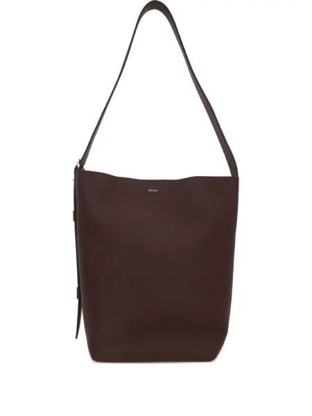 Kožená kožená taška Max Mara zelená
