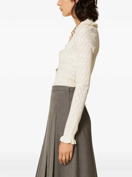 Fustă midi Twinset de flanelă gri