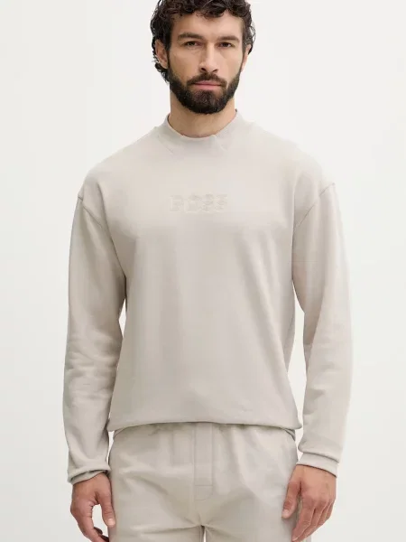 BOSS mikina loungwear pánska béžová