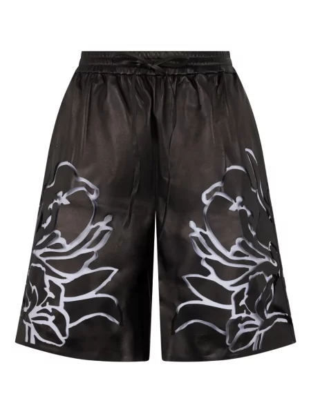 Pantaloni Valentino Garavani cu model floral negru