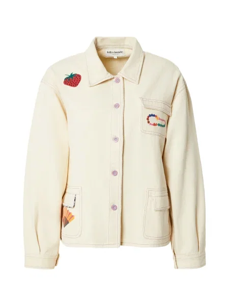 Lollys Laundry Geacă de primăvară-toamnă April crem / verde smarald / roșu negru