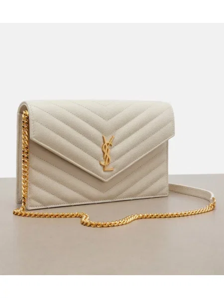 Colier Saint Laurent din piele bej