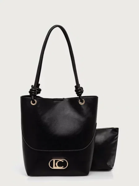 Geantă shopper Lola_casademunt din piele negru