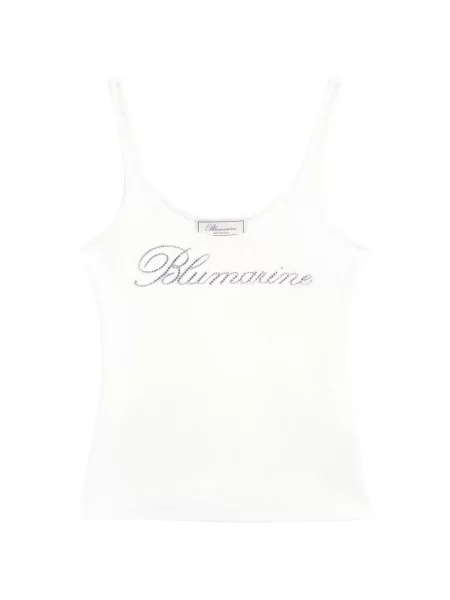 Top Blumarine cu broderie alb