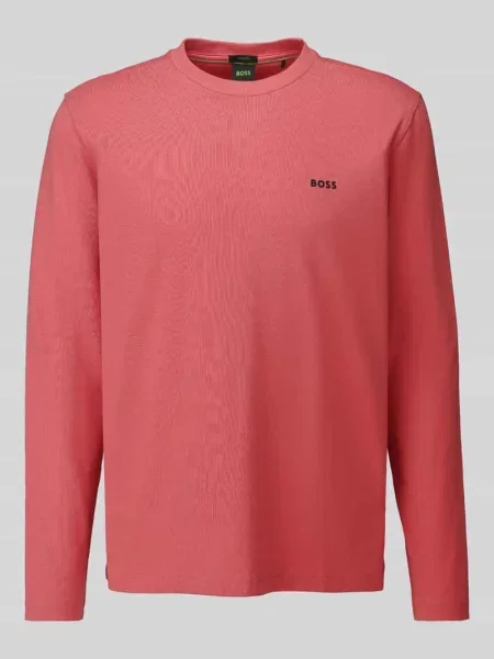 Bluzka z długim rękawem o kroju regular fit z mieszanka bawełny model Tee Long' Boss Green