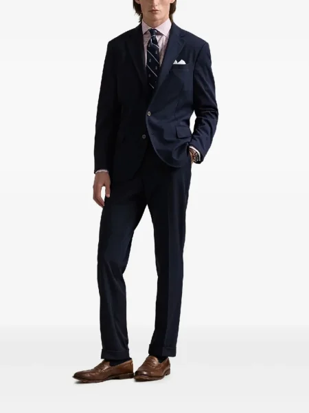 Samt prugasta košulja Polo Ralph Lauren s vezom plava