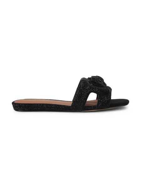 Papuci Kurt Geiger London fără toc negru