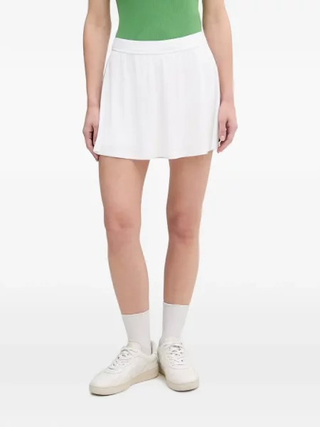 Fusta mini Lacoste în linie A cu autograf alb