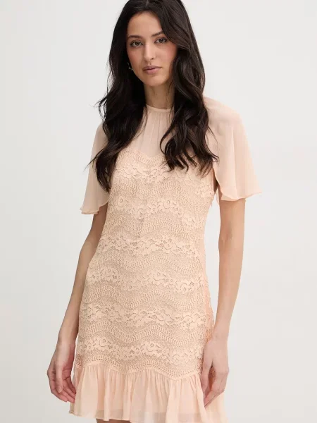 Twinset sukienka z wiskozą pomarańczowa