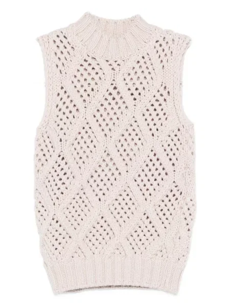 Dzianinowy top Eleventy bez rękawów