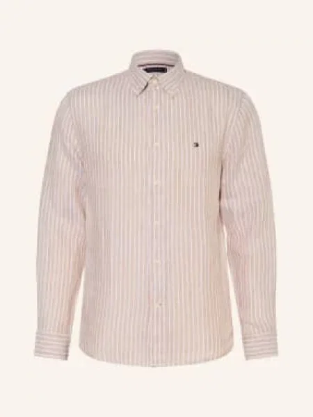 Tommy Hilfiger Koszula Lniana Regular Fit beige beżowa