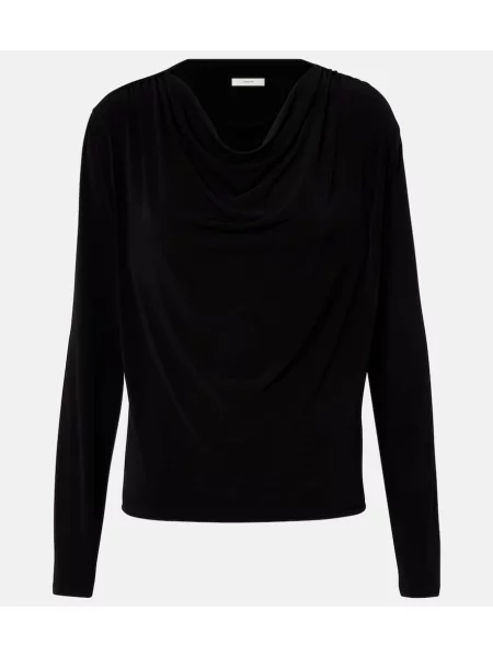 Top Vince z dżerseju drapowany czarny