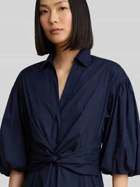 Sukienka o linii A casualowa z mieszanki bawełny Lauren Ralph Lauren granatowa
