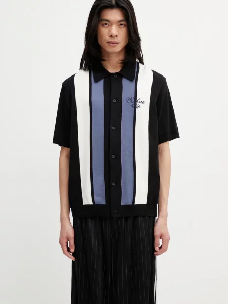 Carhartt WIP S/S Mello Knit Shirt cămașă bărbătească din negru