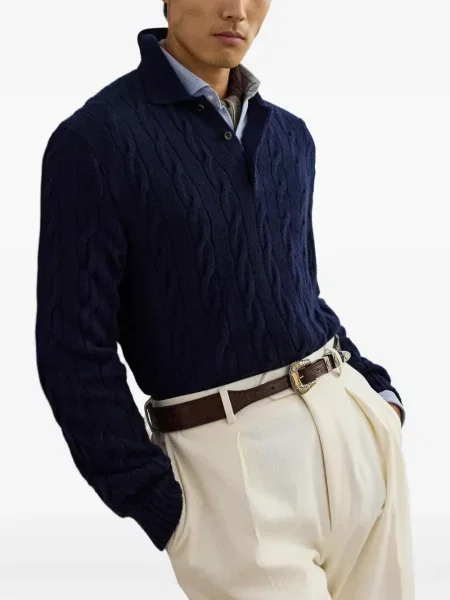 Kašmírový svetr Ralph Lauren Purple Label modrý