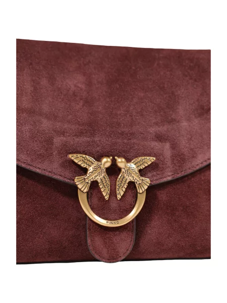 Semišová klasická crossbody kabelka Pinko hnedá