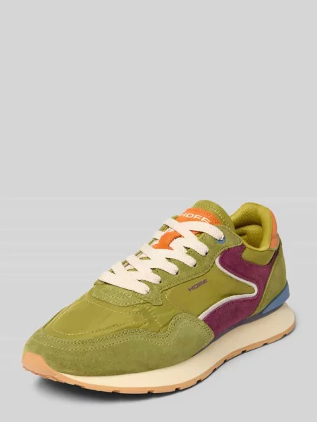 Sneakersy z mieszanki skóry z detalem z logo model City' Hoff zielone