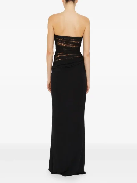 Rochie maxi Christopher Esber din dantelă negru