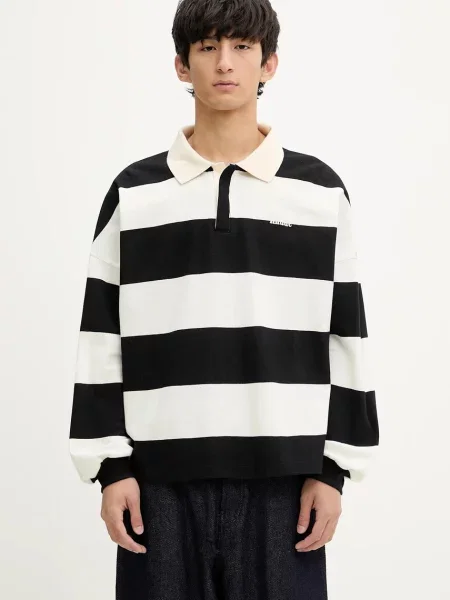 RHUDE longsleeve Striped Pique wzorzysty beżowy