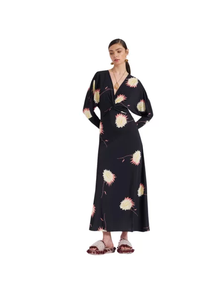 Maksi sukienka maxi La Doublej z nadrukiem czarna