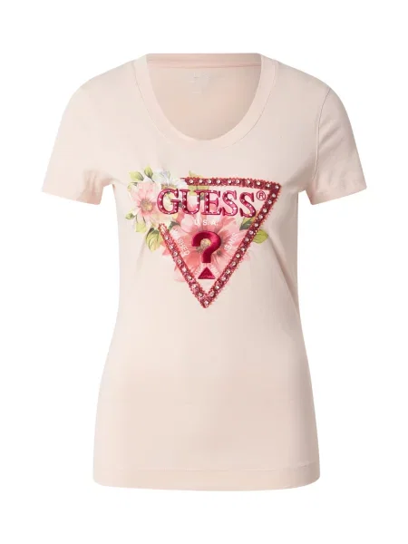 Guess T-shirt Slim Fit ružičasta