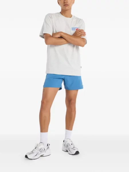 Кожено яке New Balance с автограф сиво