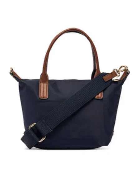 Kabelka Tommy Hilfiger Popette Mini Tote Corp Tmavomodrá modrá