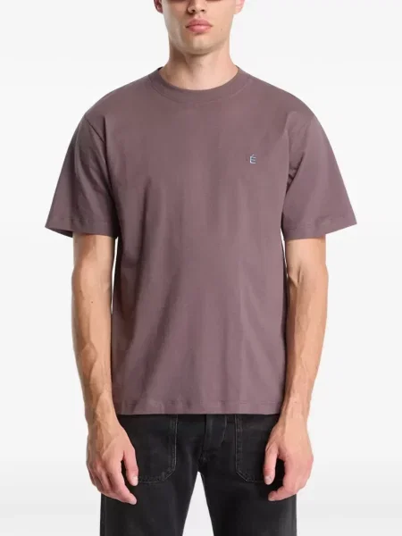 Tricou études Studio cu broderie maro