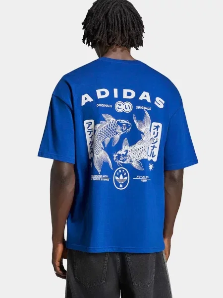 Adidas Originals majica za muškarce od pamuka Koi GFX plava
