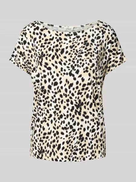 T-shirt o luźnym kroju z mieszanki S.oliver Red Label biała