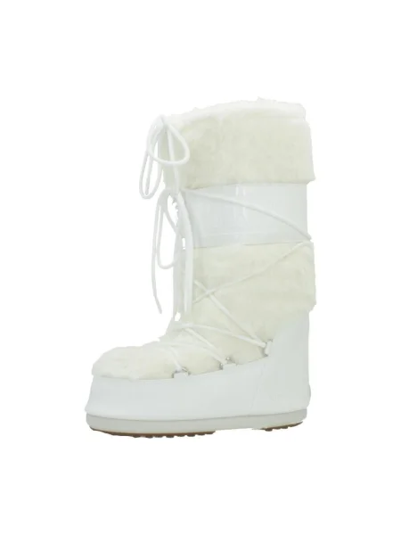 Blană artificială pantofi Moon Boot alb